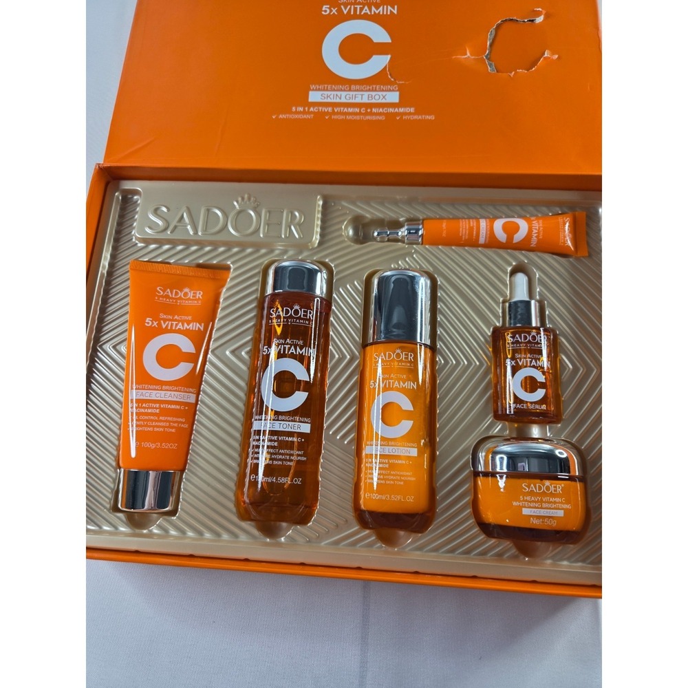 SADOER 5X Vitamin C Skincare Serum Toner Lotion Cream Cleanser **SEE NOTES** - Picture 3 of 8